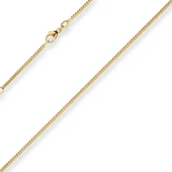 1,7mm Panzerkette Collier Halskette aus 750 Gold Gelbgold 45cm mit Zwischenöse