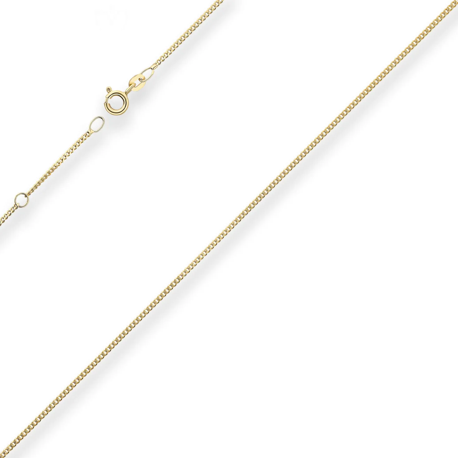 1,4mm Panzerkette Collier Halskette aus 333 Gold Gelbgold 38cm mit Zwischenöse