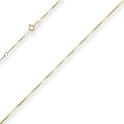 1,4mm Panzerkette Collier Halskette aus 333 Gold Gelbgold 36cm mit Zwischenöse