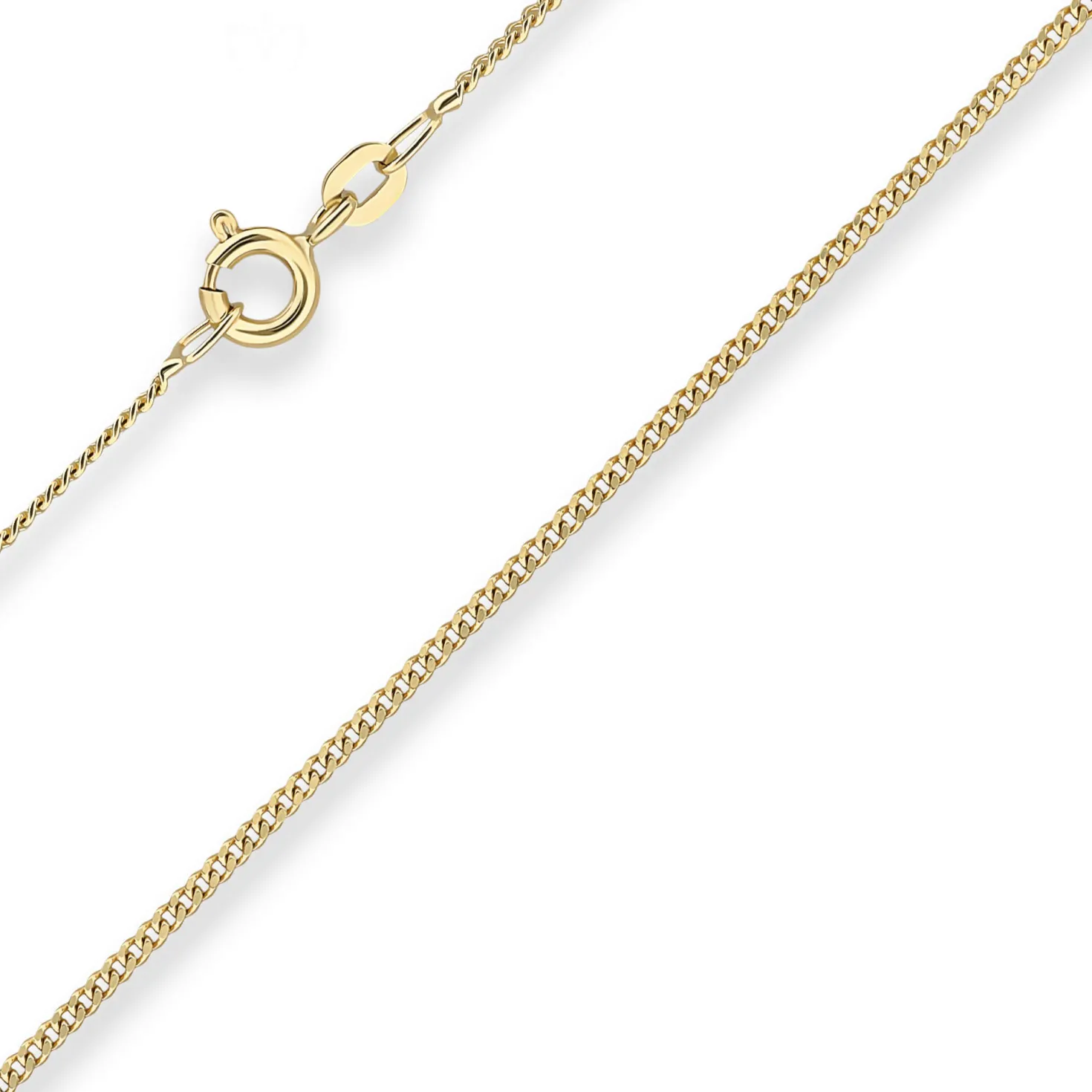 1,4mm Panzerkette Collier Halskette aus 333 Gold Gelbgold 36cm mit Zwischenöse