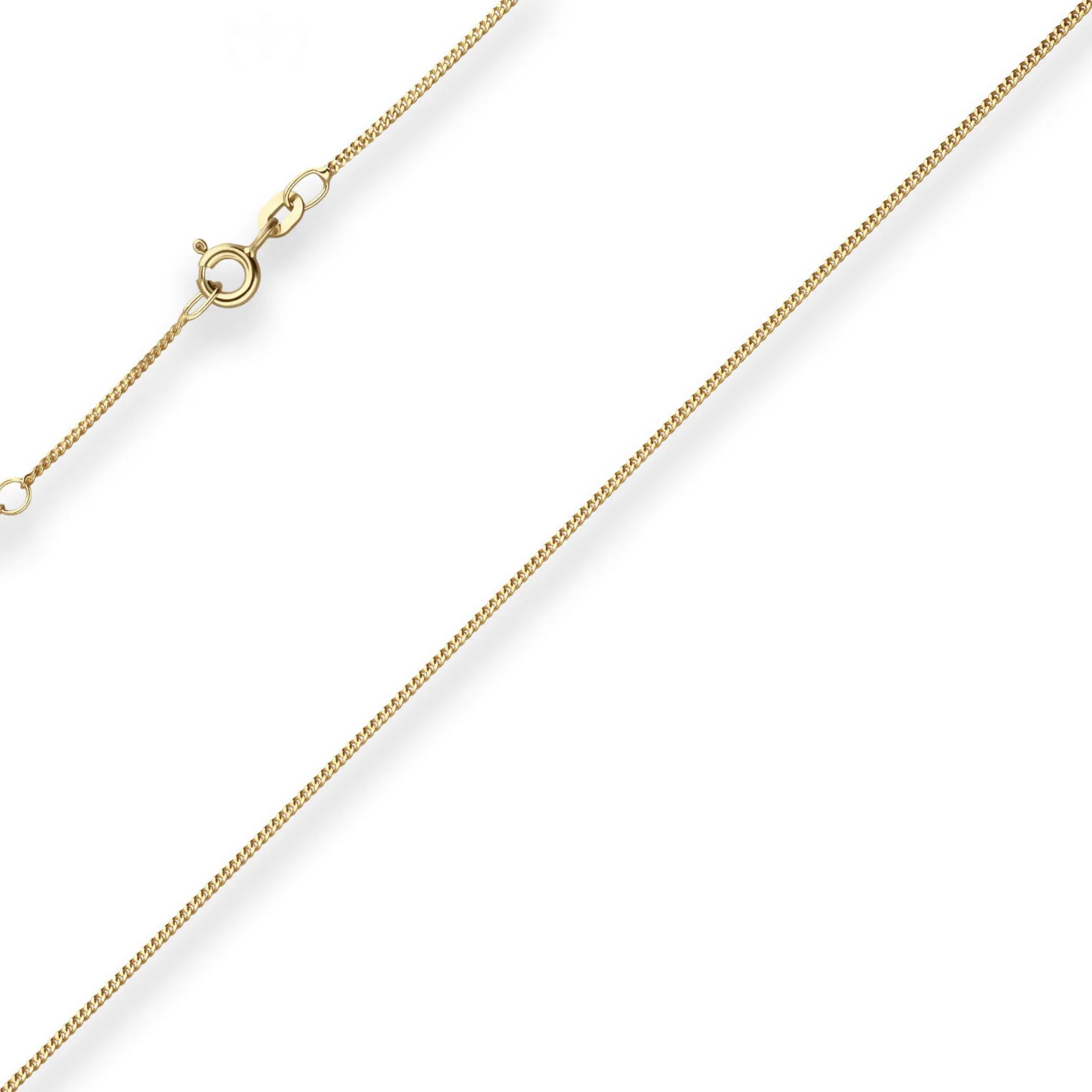 1,1mm Panzerkette Collier Halskette aus 333 Gold Gelbgold 38cm mit Zwischenöse