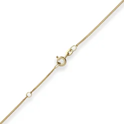 1,1mm Panzerkette Collier Halskette aus 333 Gold Gelbgold 38cm mit Zwischenöse