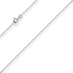 0,8mm Panzerkette Collier Halskette aus 375 Gold Weißgold 38cm