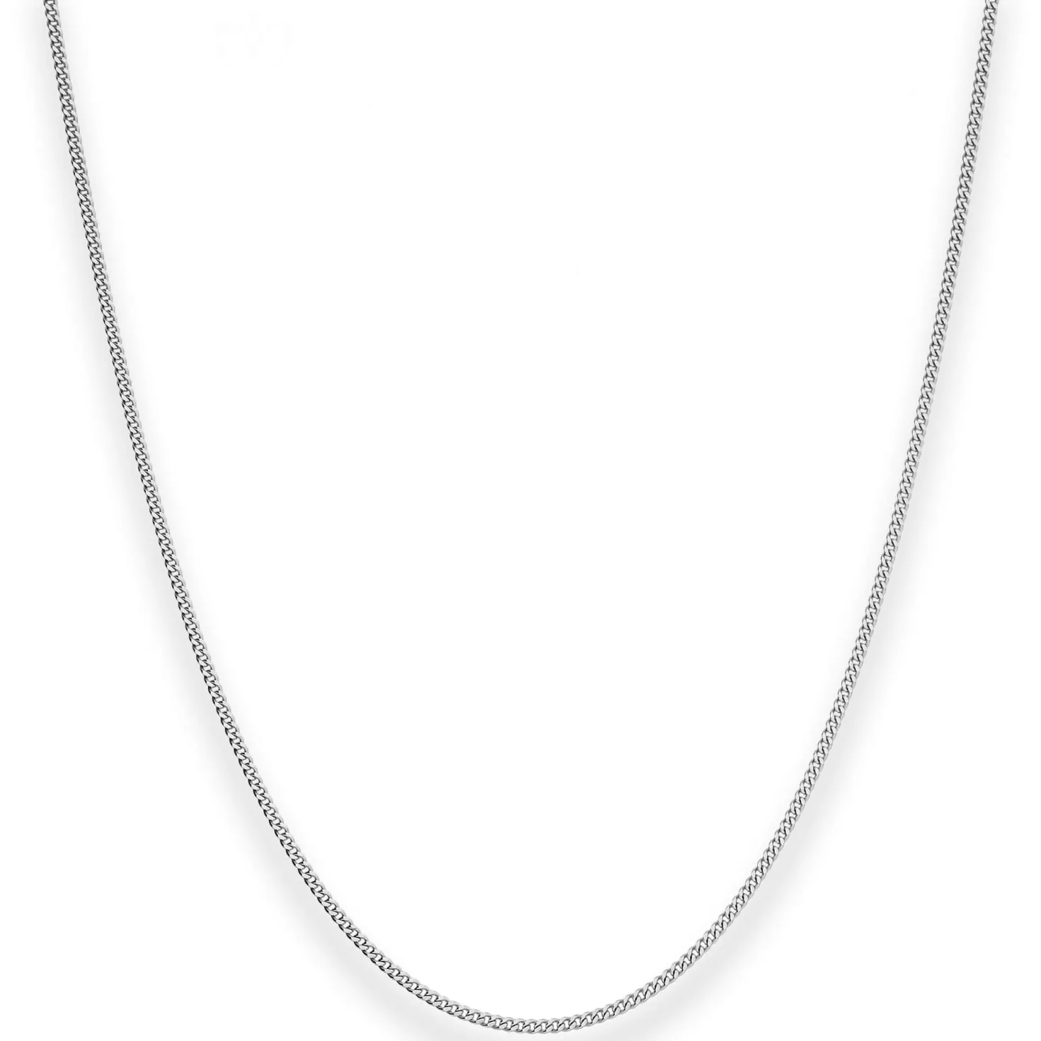 1,4mm Panzerkette Collier Halskette aus 585 Gold Weißgold 45cm mit Zwischenöse
