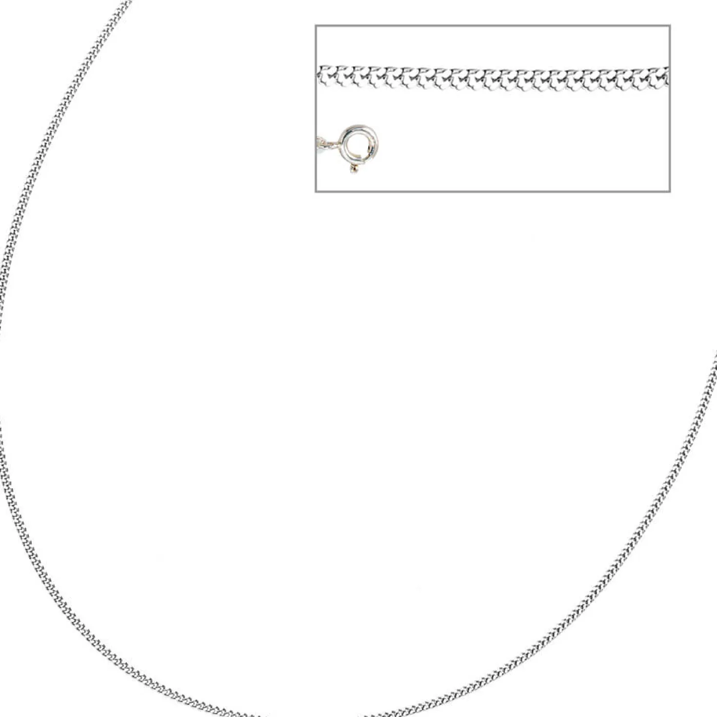 1,7mm Panzerkette Collier Halskette 925 Silber glänzend Damen, 38cm