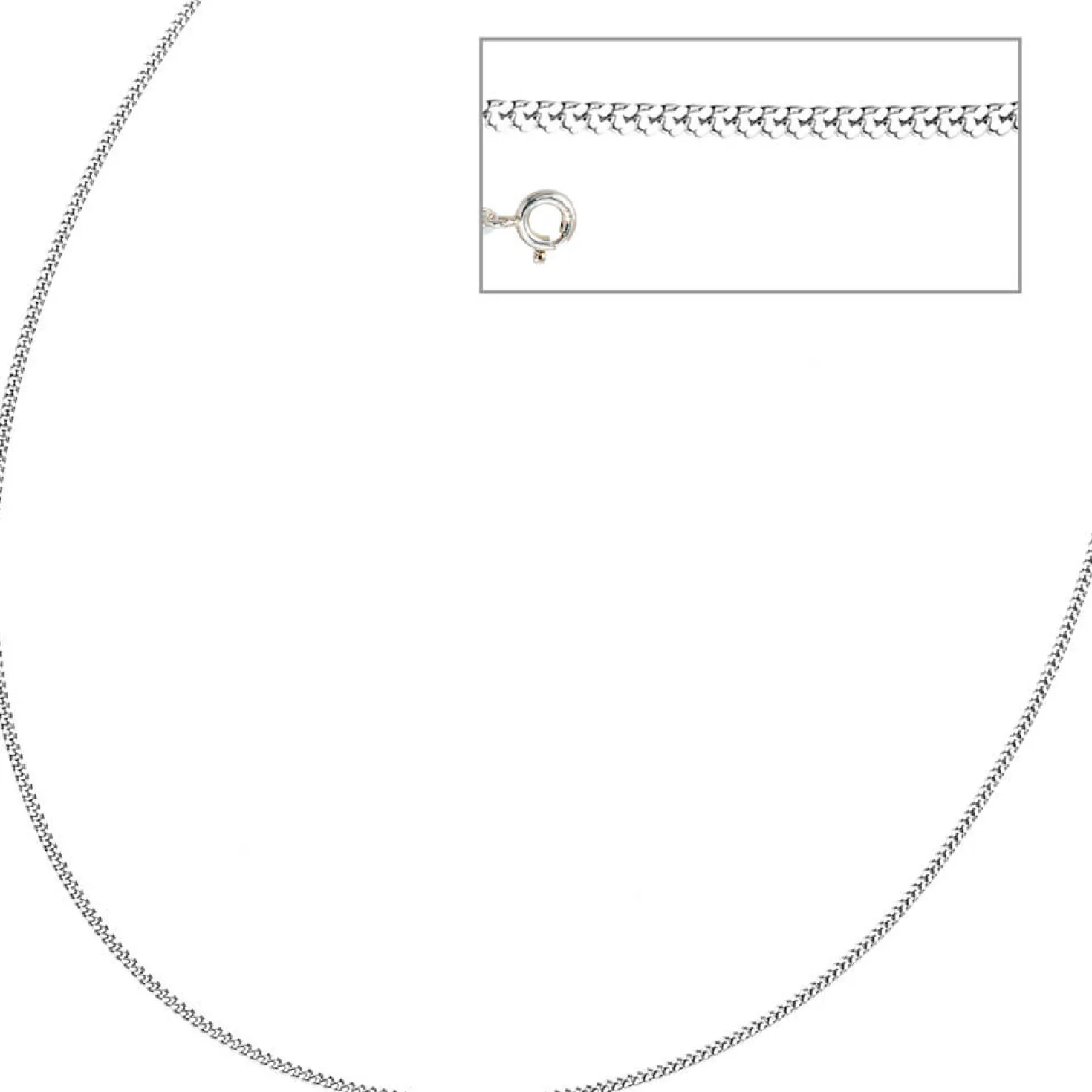 1,7mm Panzerkette Collier Halskette 925 Silber glänzend Damen, 36cm