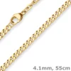 4,1mm Panzerkette Goldkette Collier Halskette aus 750 Gold Gelbgold 55cm