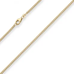 2,4mm Panzerkette Goldkette Collier Halskette aus 750 Gold Gelbgold 60cm