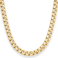7,6mm Panzerkette Goldkette Collier Halskette aus 375 Gold Gelbgold 50cm