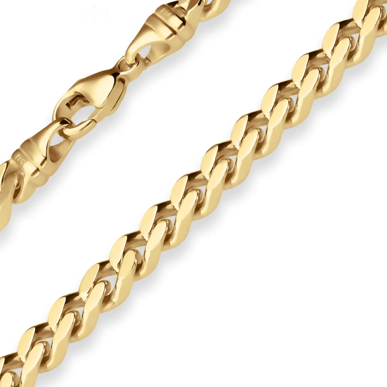 5,4mm Panzerkette Goldkette Collier Halskette aus 585 Gold Gelbgold 50cm