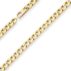 7,6mm Panzerkette Goldkette Collier Halskette aus 585 Gold Gelbgold 55cm