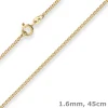 1,6mm Panzerkette Goldkette Collier Halskette aus 585 Gold Gelbgold 45cm