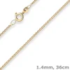 1,4mm Panzerkette Goldkette Collier Halskette aus 333 Gold Gelbgold 36cm