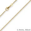 1,4mm Panzerkette Goldkette Collier Halskette aus 375 Gold Gelbgold 50cm