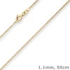 1,1mm Panzerkette Goldkette Collier Halskette aus 375 Gold Gelbgold 55cm