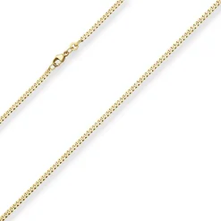 2,4mm Panzerkette Goldkette Collier Halskette aus 585 Gold Gelbgold 45cm