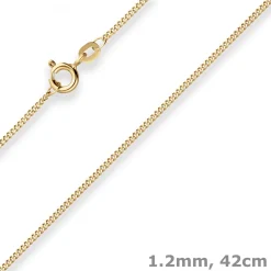 1,2mm Panzerkette Goldkette Collier Halskette aus 585 Gold Gelbgold 42cm