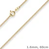 1,6mm Panzerkette Goldkette Collier Halskette aus 333 Gold Gelbgold 60cm