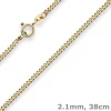 2,1mm Panzerkette Goldkette Collier Halskette aus 333 Gold Gelbgold 38cm