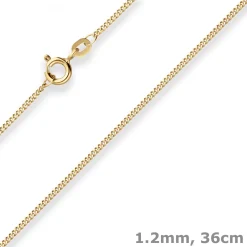 1,2mm Panzerkette Goldkette Collier Halskette aus 333 Gold Gelbgold 36cm