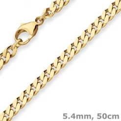 5,4mm Panzerkette Goldkette Collier Halskette aus 333 Gold Gelbgold 50cm