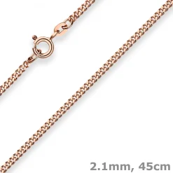 2,1mm Panzerkette Goldkette Collier Halskette aus 585 Gold Rotgold 45cm