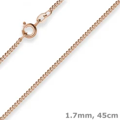 1,7mm Panzerkette Goldkette Collier Halskette aus 585 Gold Rotgold 45cm