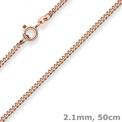 2,1mm Panzerkette Goldkette Collier Halskette aus 585 Gold Rotgold 50cm