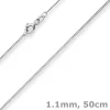 1,1mm Panzerkette Goldkette Collier Halskette aus 375 Gold Weißgold 50cm
