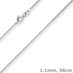1,1mm Panzerkette Goldkette Collier Halskette aus 585 Gold Weißgold 36cm