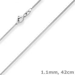 1,1mm Panzerkette Goldkette Collier Halskette aus 585 Gold Weißgold 42cm