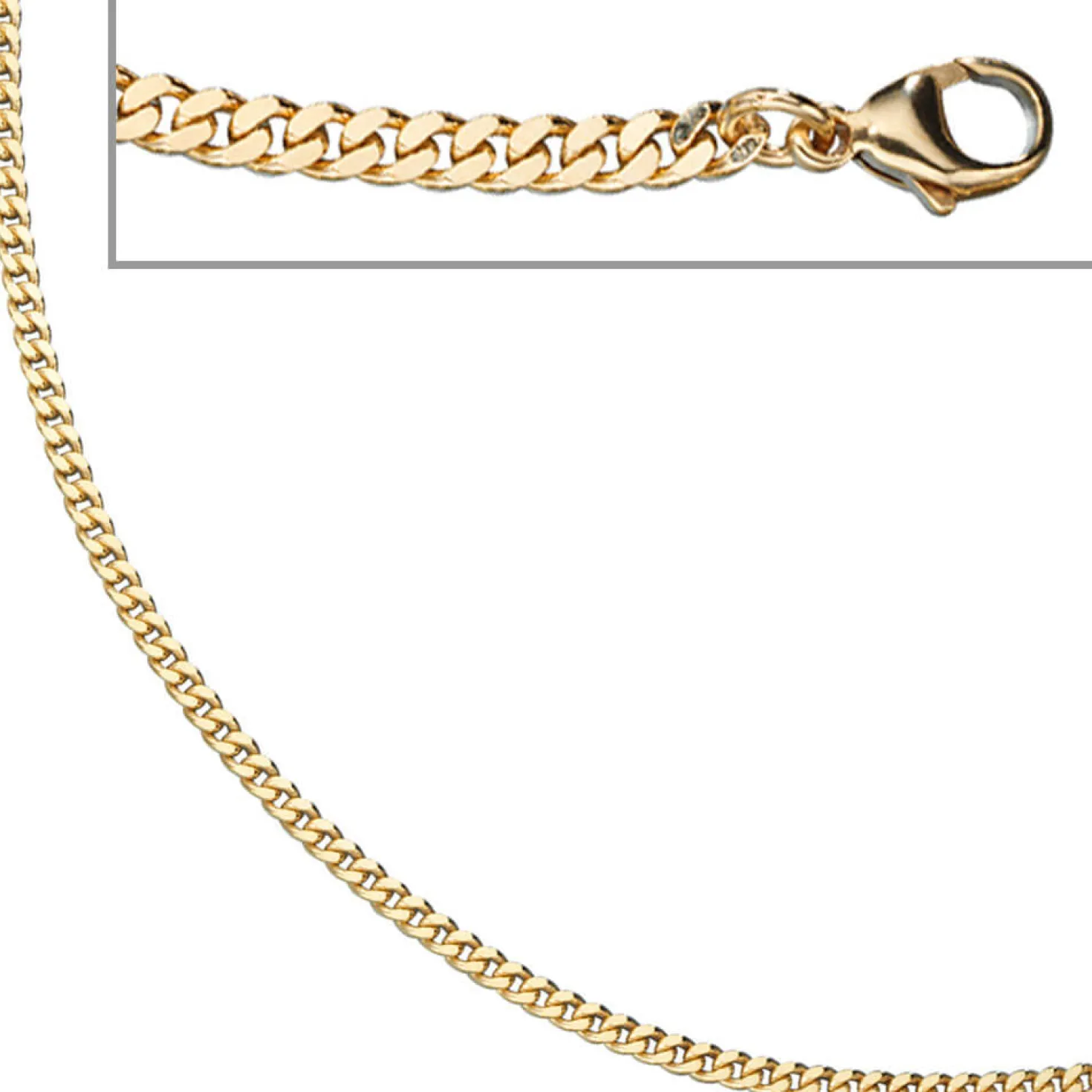 2,6mm Panzerkette Goldkette Kette, 333 Gold Gelbgold, Unisex, 60cm