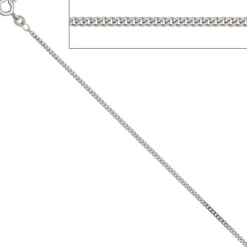 1,7mm Panzerkette Halskette Collier Goldkette 333 Gold Weißgold 36cm