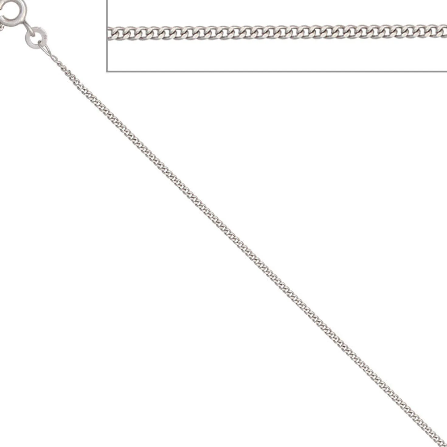 1,3mm Panzerkette Halskette Collier Goldkette 333 Gold Weißgold 36cm