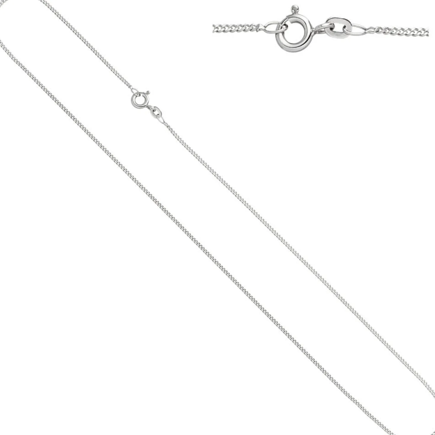 1,3mm Panzerkette Halskette Collier Goldkette 333 Gold Weißgold 36cm