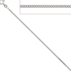 1,7mm Panzerkette Halskette Collier Goldkette 585 Gold Weißgold 36cm