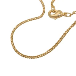 1,7mm Panzerkette Halskette Collier 9Kt 375 Gold Gelbgold flach diamantiert 45cm