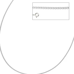 1,7mm Panzerkette Halskette Collier 925 Silber rhodiniert 45cm Federring