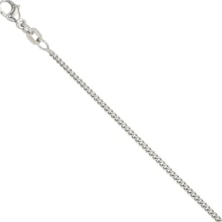 1,7mm Panzerkette Halskette Collier 925 Silber rhodiniert 45cm Karabiner