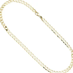 6,6mm Panzerkette Kette Collier aus 333 Gold Gelbgold 50cm Halskette Halsschmuck