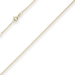 1,1mm Panzerkette Kette Collier aus 585 Gold Gelbgold 38cm mit Zwischenöse