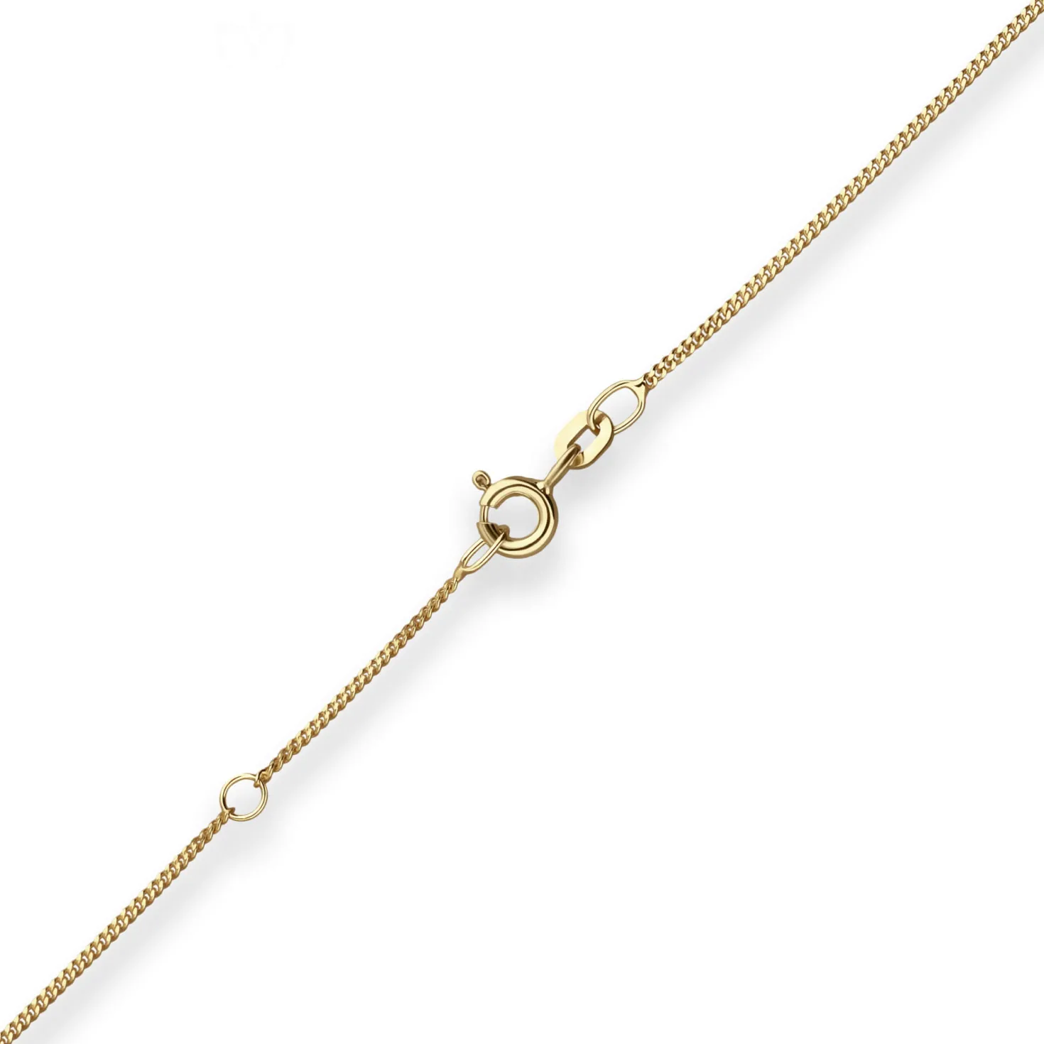 1,1mm Panzerkette Kette Collier aus 585 Gold Gelbgold 38cm mit Zwischenöse