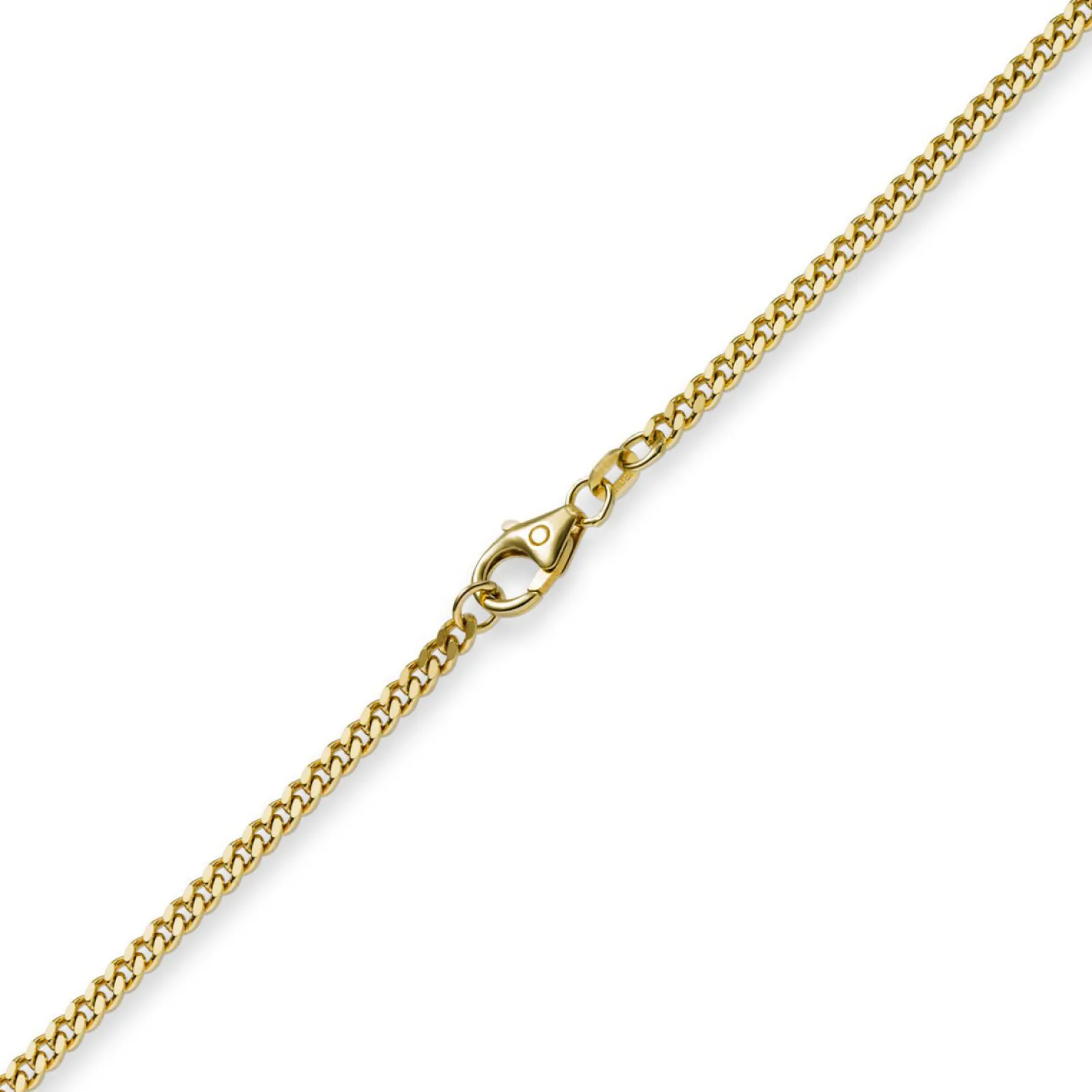 2,5mm Panzerkette Kette Collier aus 750 Gold Gelbgold, Goldkette, 45cm