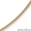 3mm Panzerkette Kette Collier aus 750 Gold Gelbgold, Goldkette, 45cm