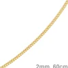 2mm Panzerkette Kette Collier aus 585 Gold Gelbgold, Goldkette, 60cm