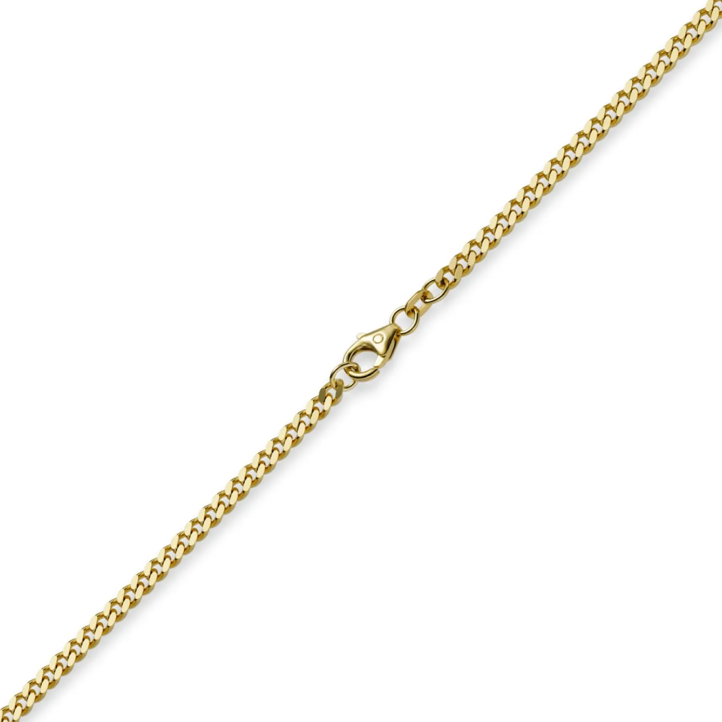 3mm Panzerkette Kette Collier aus 750 Gold Gelbgold, Goldkette, 50cm