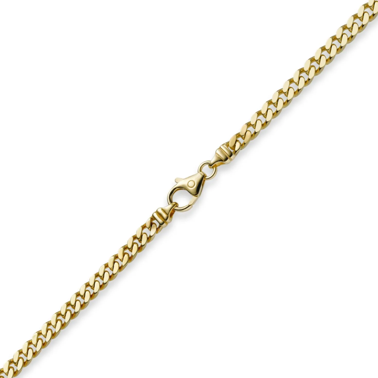 4mm Panzerkette Kette Collier aus 585 Gold Gelbgold, Goldkette, 50cm