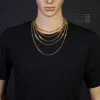 5mm Panzerkette Kette Collier aus 585 Gold Gelbgold, Goldkette, 60cm