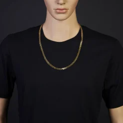 6mm Panzerkette Kette Collier aus 585 Gold Gelbgold Goldkette 70cm Herren