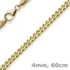 4mm Panzerkette Kette Collier aus 585 Gold Gelbgold, Goldkette, 60cm